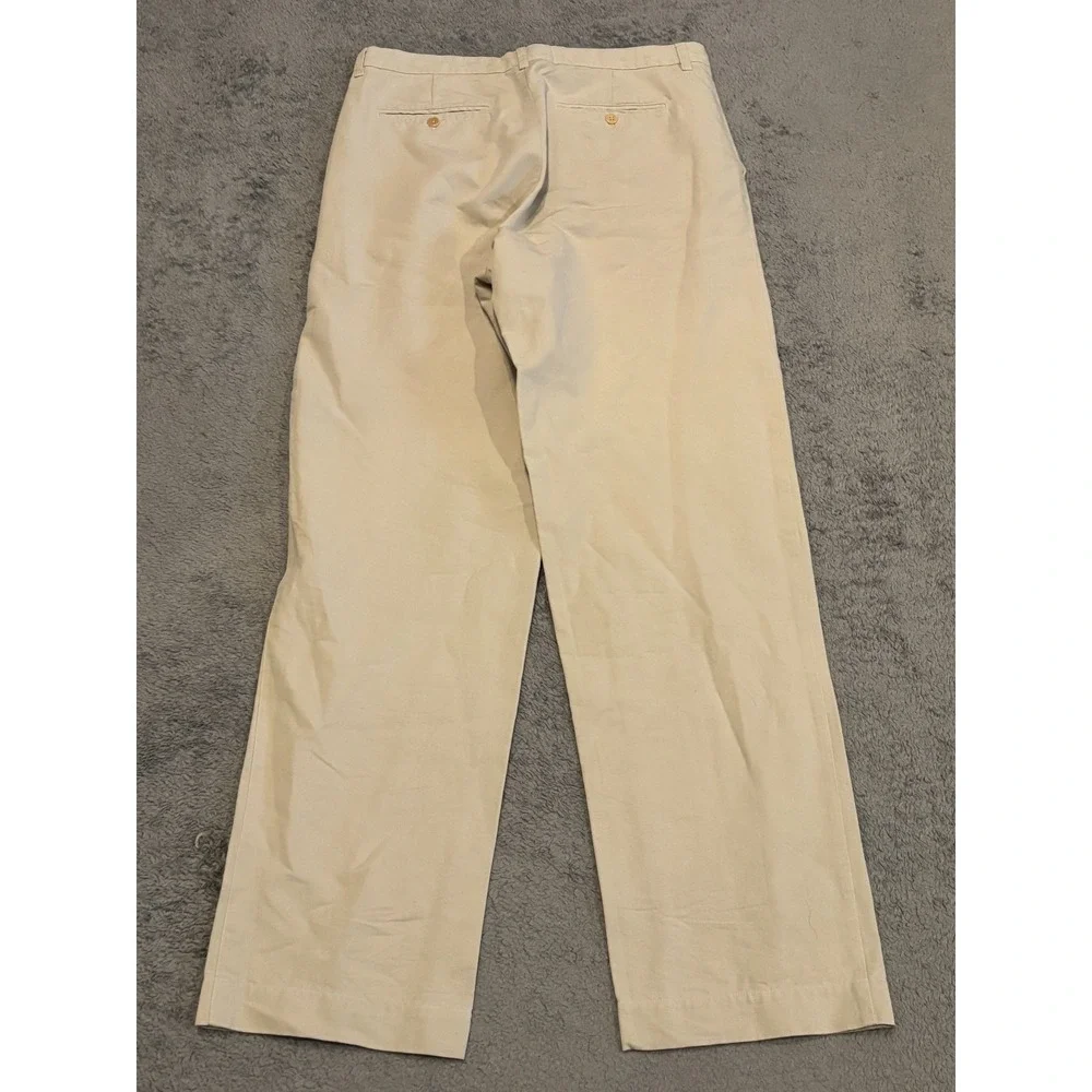 Banana Republic Pants Mens 35L Dylan Fit Beige Cotton Straight Leg Casual Preppy